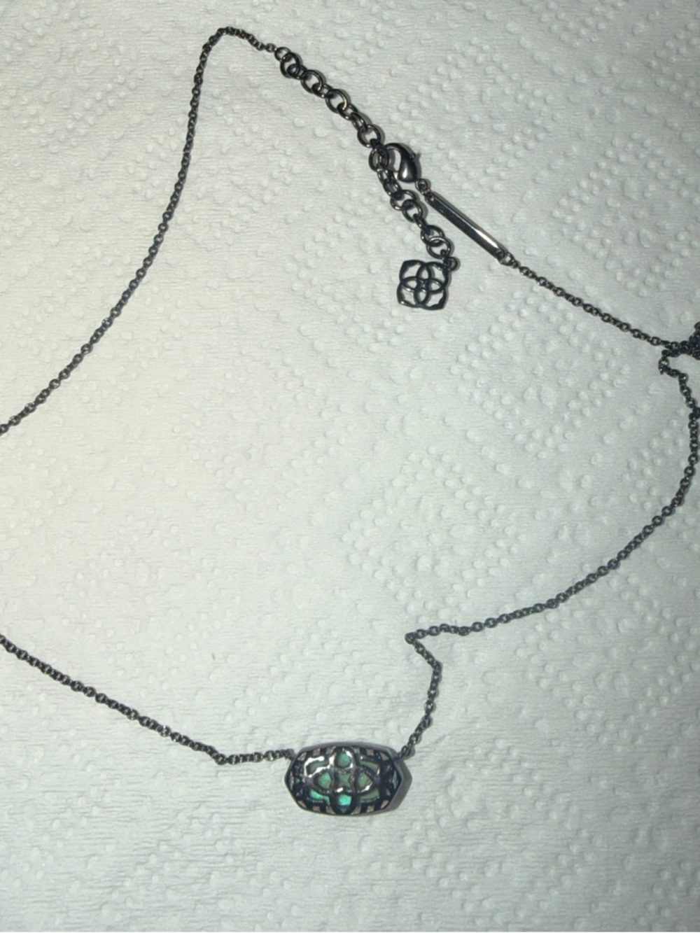 Kendra Scott Smoky Blue-Green Pendant Necklace - Picture 2 of 2